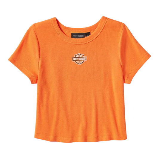 ESSENTIAL ARCHED FONT BABYDOLL TEE - ORANGE