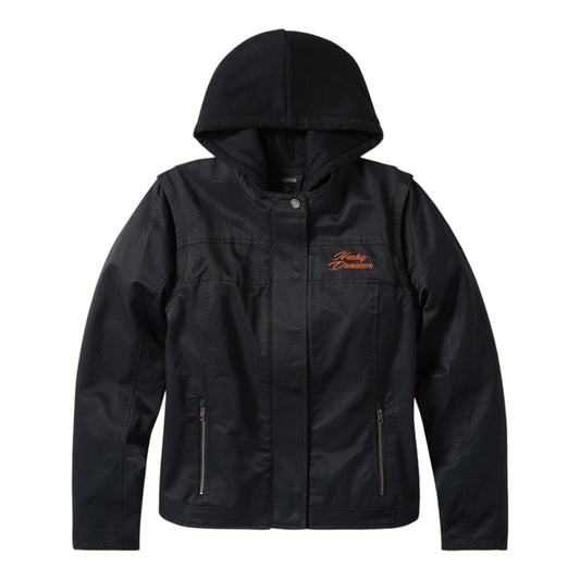 MISS ENTHUSIAST 3-IN-1 TEXTILE JACKET - BLACK