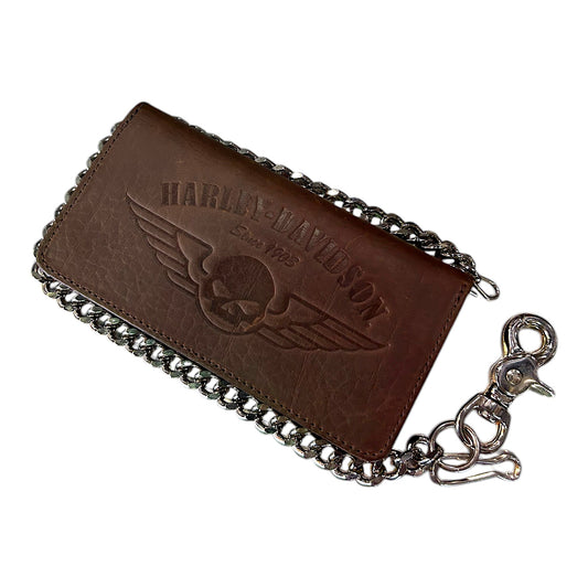 BROWN BISON SKULL BIKER BIFOLD TALL