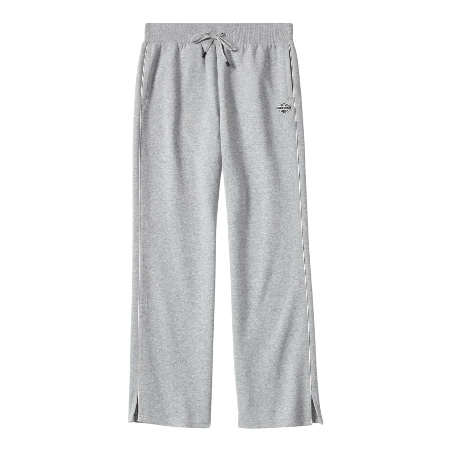ESSENTIAL FLEECE WIDE LEG PANT - LIGHT GREY HEATHER