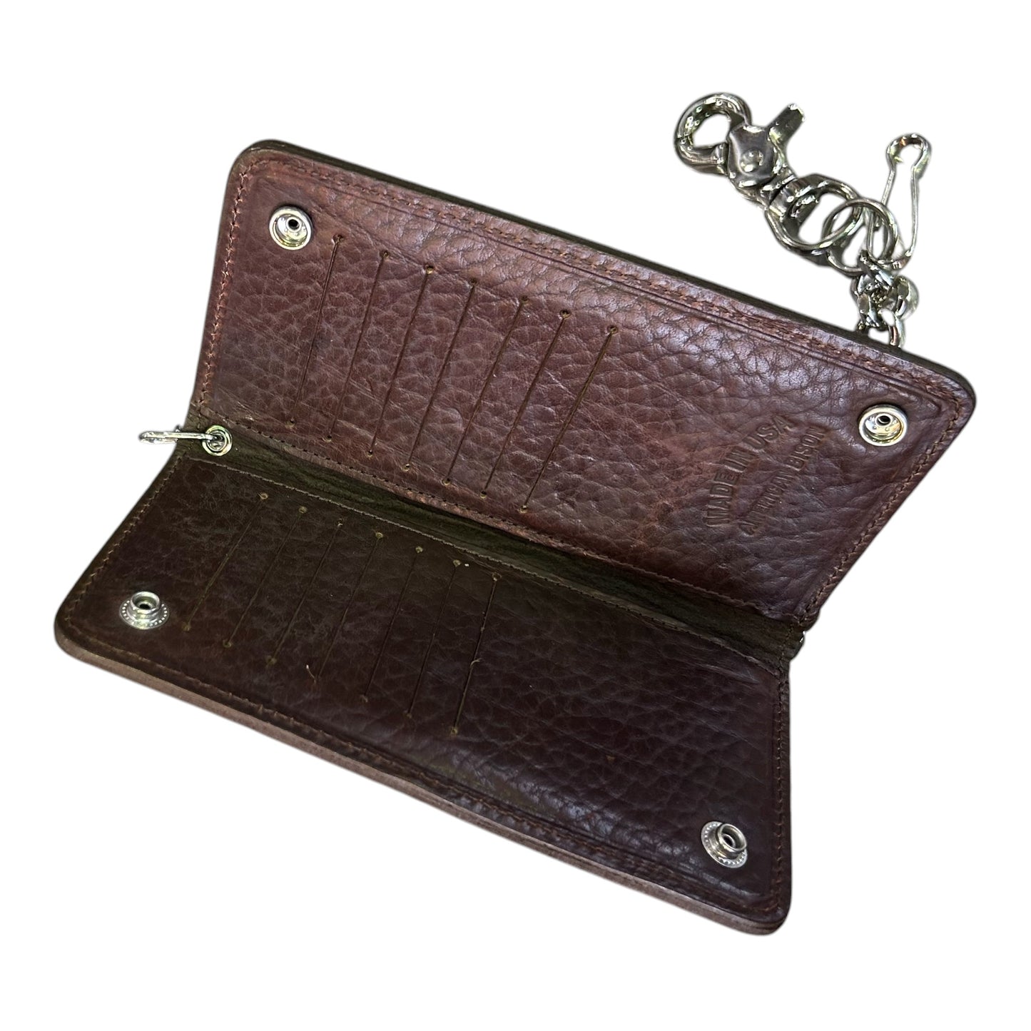 BROWN BISON SKULL BIKER BIFOLD TALL