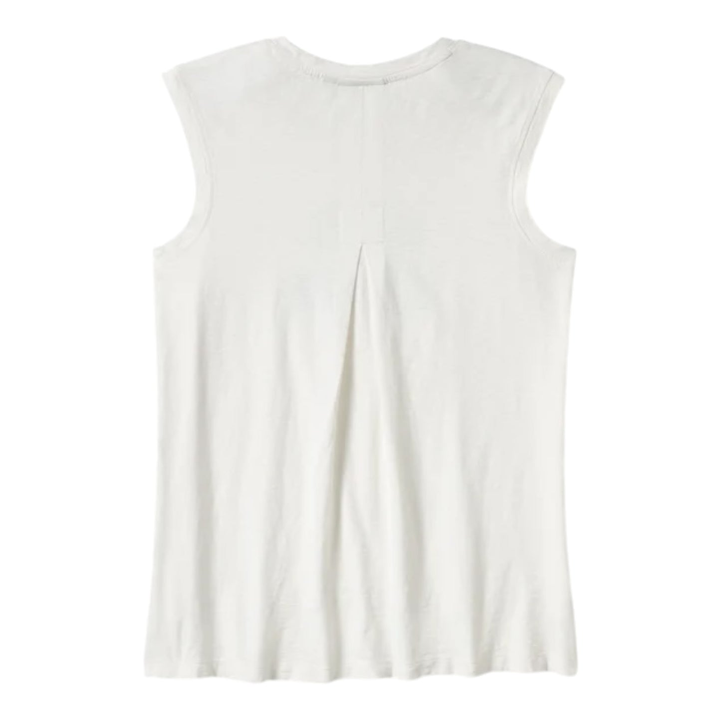 ESSENTIAL ARCHED FONT CAP SLEEVE TANK - WHITE