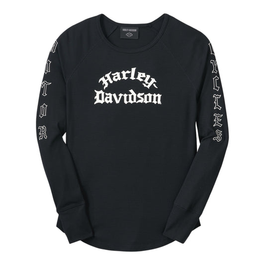 WOMEN'S AUTHENTIC LONG SLEEVE RIB TOP - BLACK