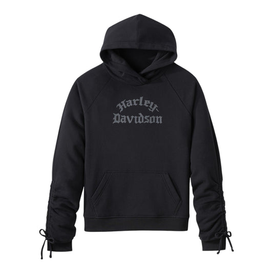 WOMEN'S WILD CAT BAR & SHIELD RAGLAN HOODIE - BLACK