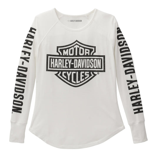 WOMEN'S AUTHENTIC BAR & SHIELD RIB-KNIT TOP - WHITE