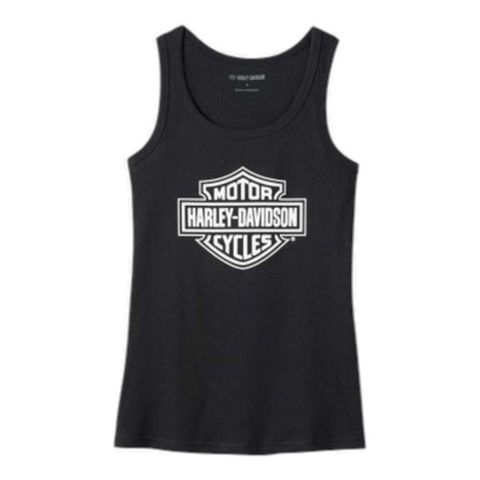WOMEN'S BAR & SHIELD TANK TOP - BLACK