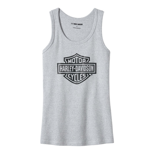 WOMEN'S BAR & SHIELD TANK TOP - LIGHT GREY