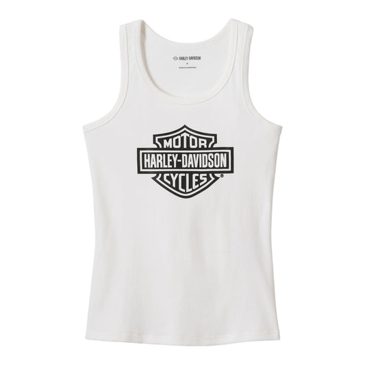WOMEN'S BAR & SHIELD TANK TOP - WHITE