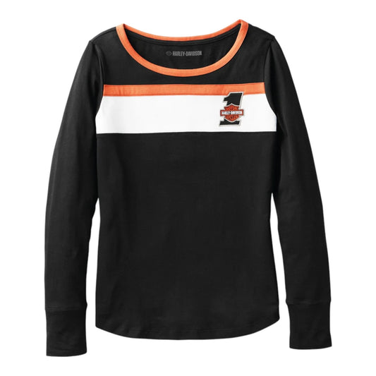 WOMEN'S FULL SPEED KNIT TOP COLORBLOCK BLACK