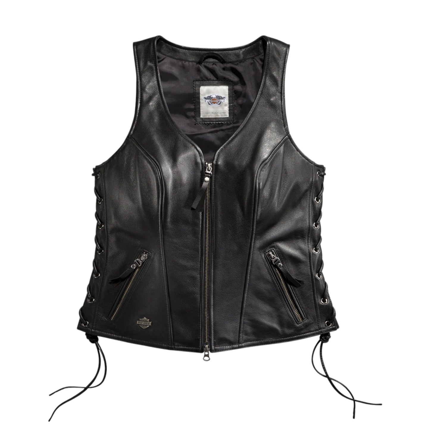 WOMEN'S AVENUE LEATHER VEST - BLACK