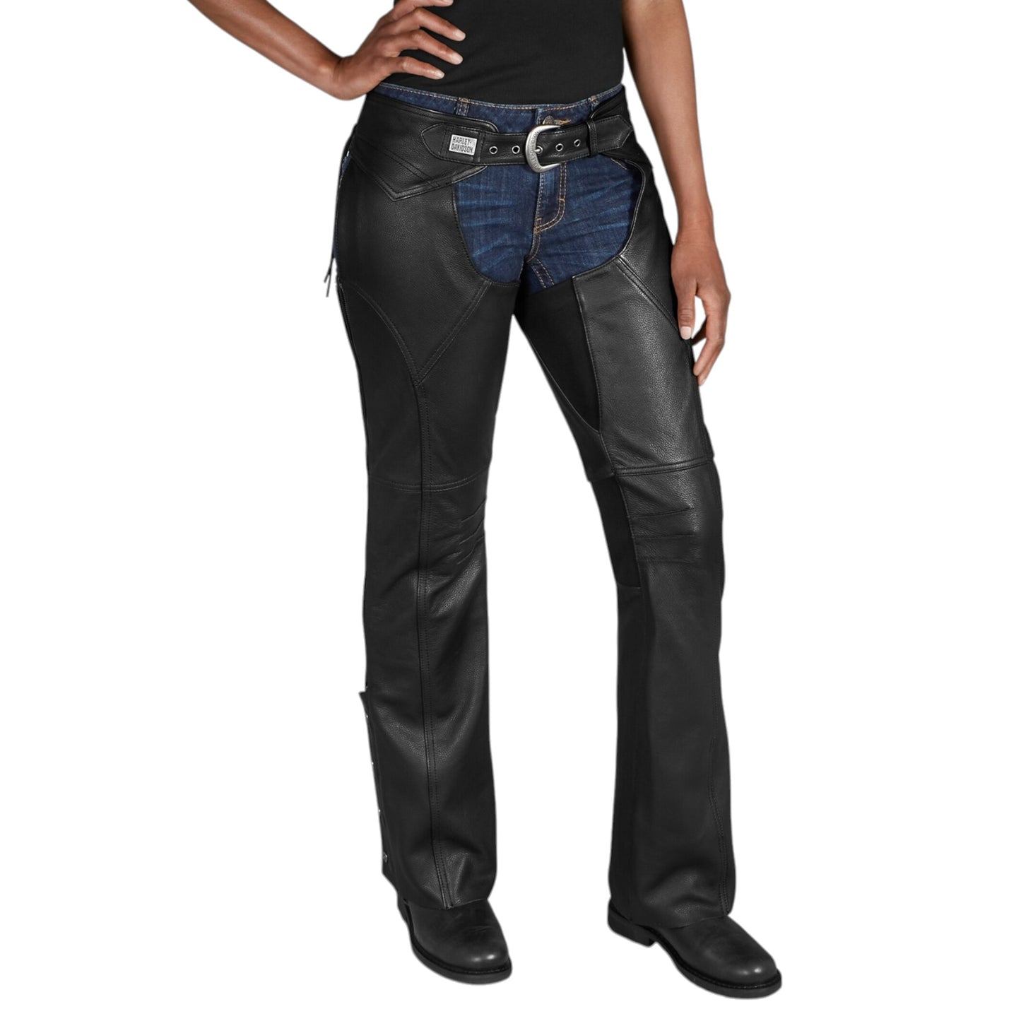 DELUXE 2 LEATHER CHAPS - BLACK