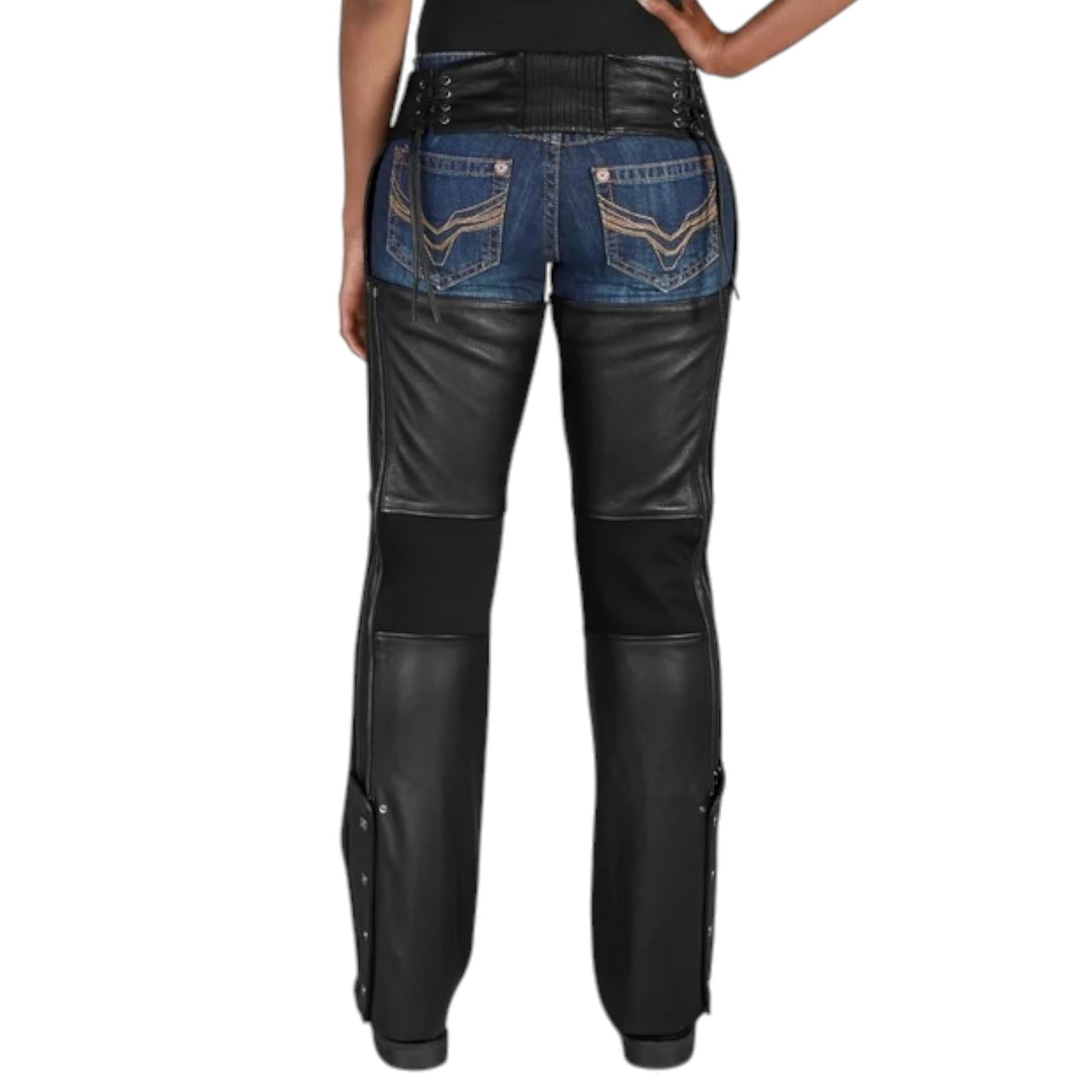 DELUXE 2 LEATHER CHAPS - BLACK