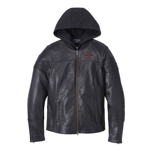 MISS ENTHUSIAST 2.0 LEATHER 3-IN-1 JACKET - BLACK