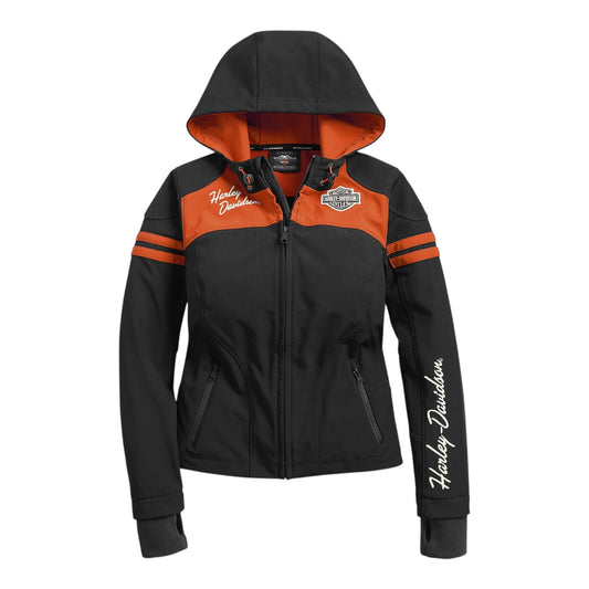 WOMEN'S MISS ENTHUSIAST SOFT SHELL JACKET - BLACK/ORANGE