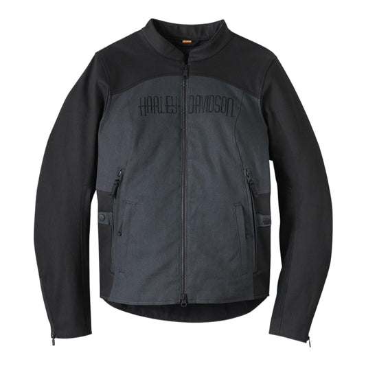 WOMEN'S WILLIE G SKULL GRAPHIC TRIPLE VENT SYSTEM 2.0 TEXTILE RIDING JACKET - BLACK/DARK GREY