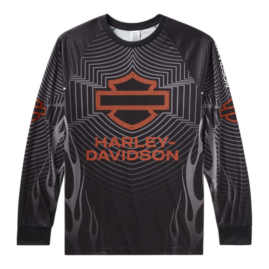 BAR & SHIELD MOTO JERSEY - BLACK/GREY/ORANGE