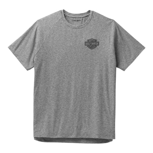 MEN'S PERFORMANCE BAR & SHIELD SHORT SLEEVE TEE - LIGHT GREY