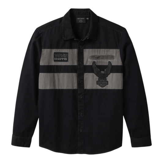 IRON BOND 2 LONG SLEEVE SHIRT - COLORBLOCK BLACK/DARK GREY