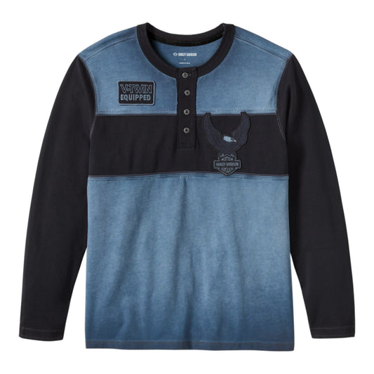 IRON BOND 2 HENLEY - COLORBLOCK BLUE/BLACK