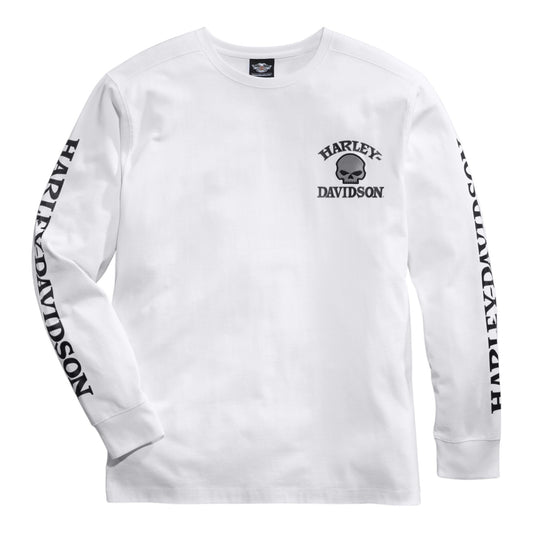 MEN'S WILLIE G SKULL LONG SLEEVE TEE - WHITE