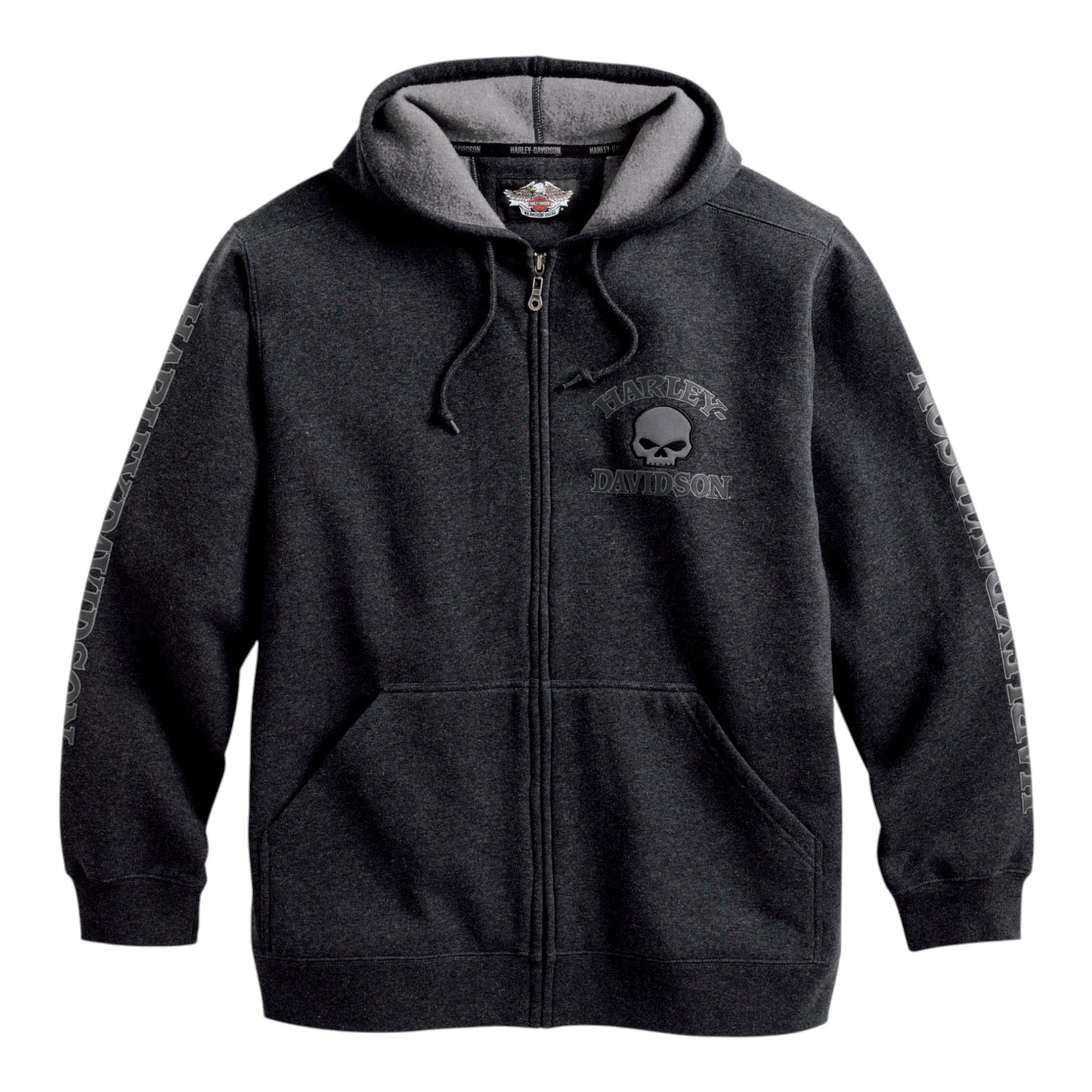 MEN'S HOODED WILLIE G SKULL SWEATSHIRT - CHARCOAL
