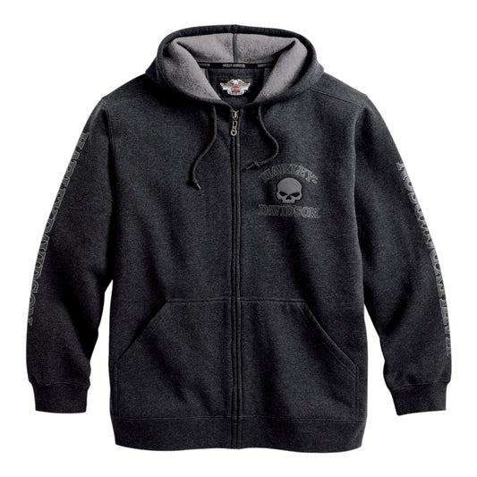 MEN'S HOODED WILLIE G SKULL SWEATSHIRT - CHARCOAL