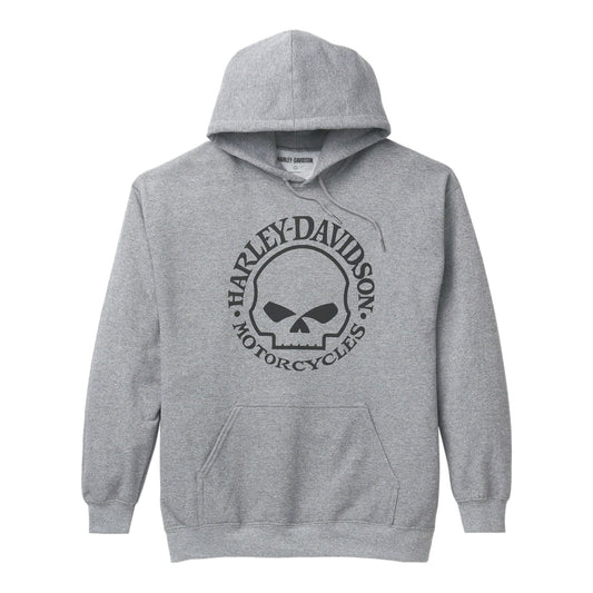 MEN'S SKULL GRAPHIC HOODIE - HEATHER GREY
