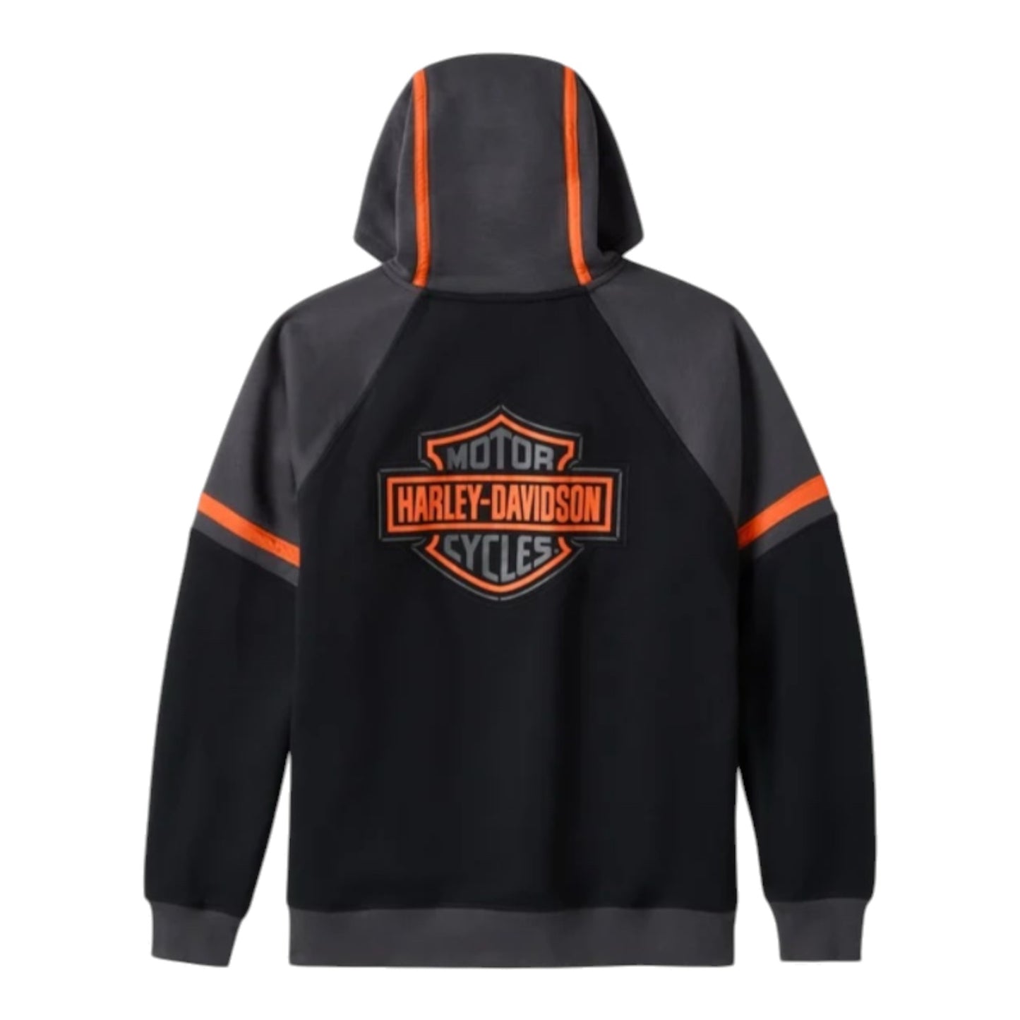 IRON PRIDE COLORBLOCK PULLOVER HOODIE - BLACK/GREY/ORANGE