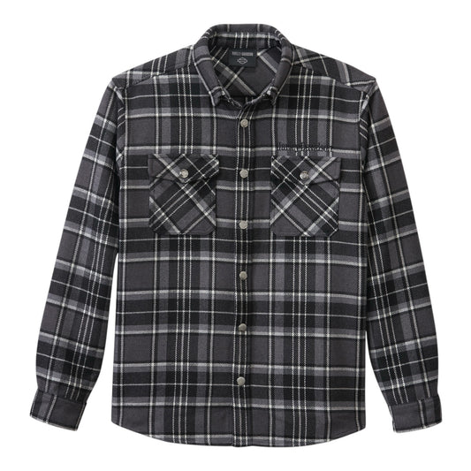 MEN'S HARLEY-DAVIDSON PREMIUM OVERSHIRT - BLACK PLAID