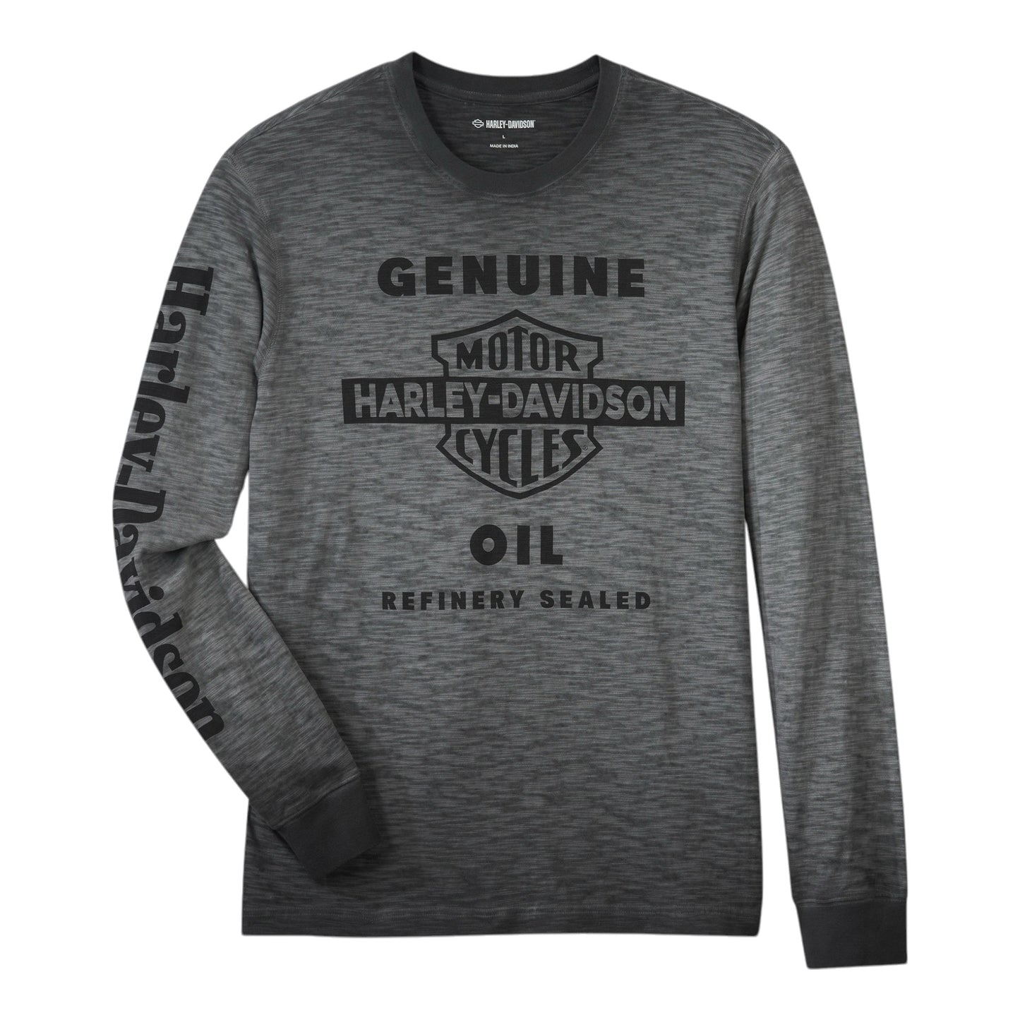 MEN'S OIL CAN SLUB LONG SLEEVE TEE - DARK GREY