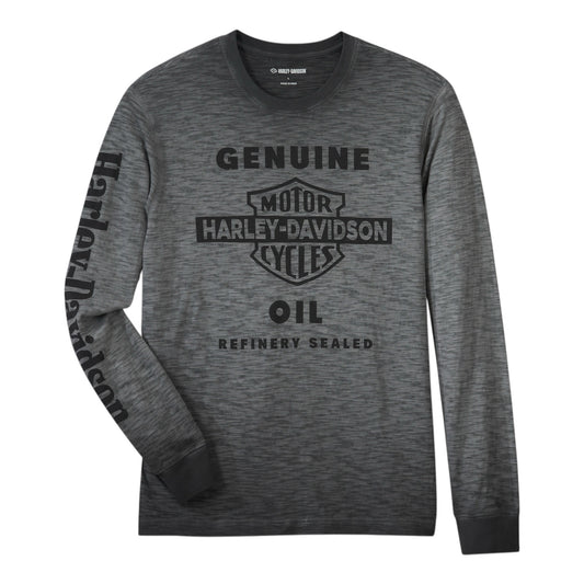 MEN'S OIL CAN SLUB LONG SLEEVE TEE - DARK GREY