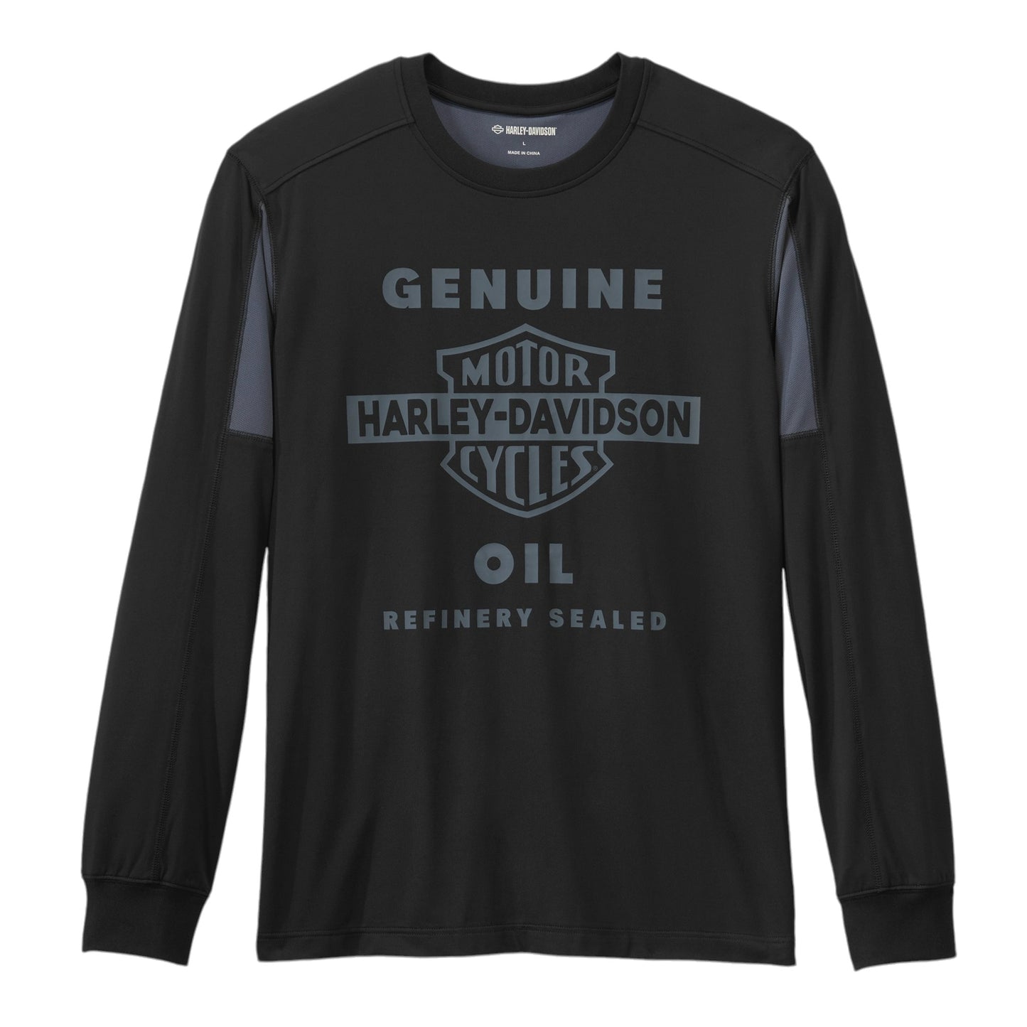 MEN'S H-D TECH MESH LONG SLEEVE TEE - BLACK