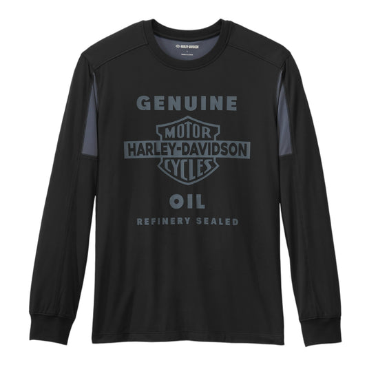 MEN'S H-D TECH MESH LONG SLEEVE TEE - BLACK