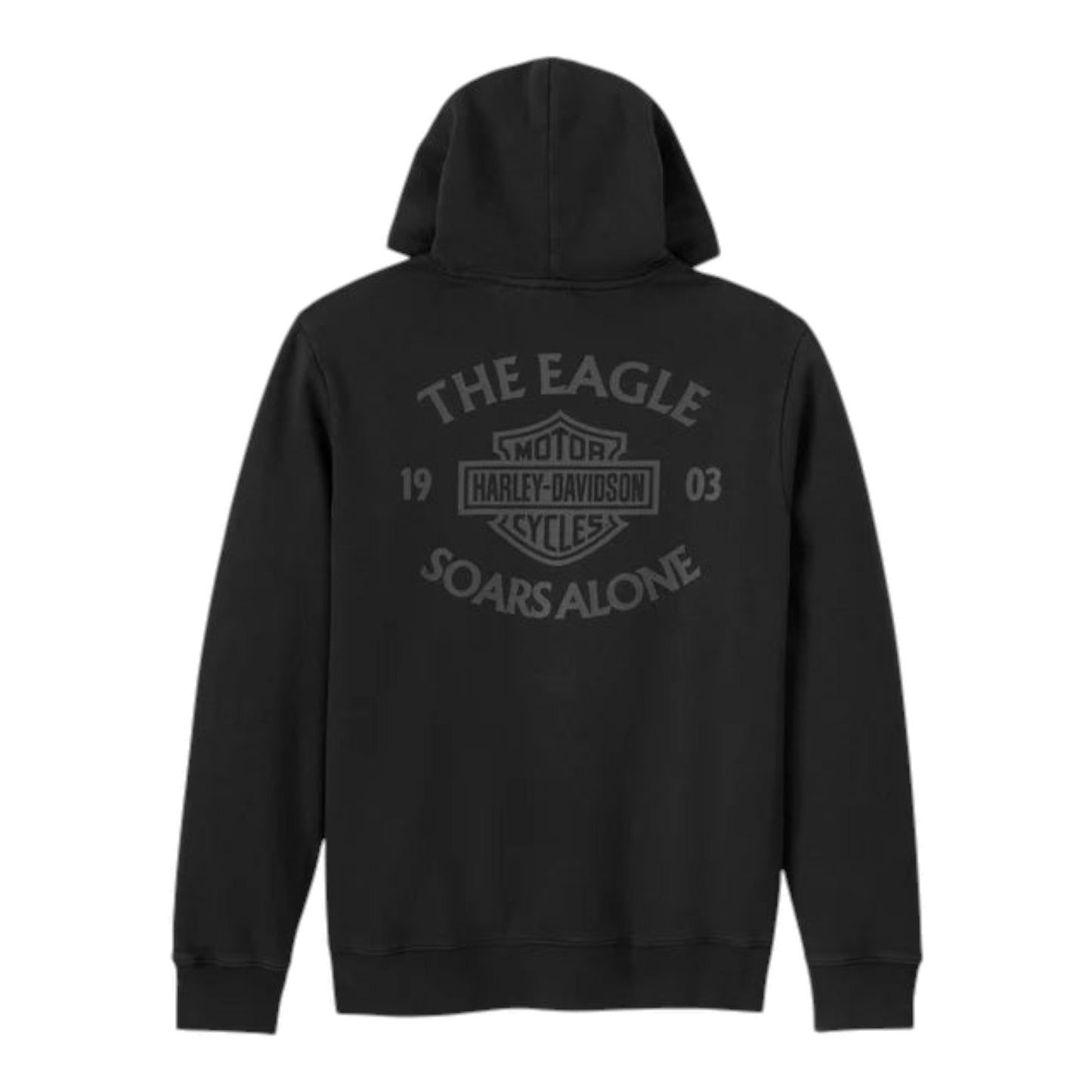 EAGLE SOARS ALONE SLUB HOODIE - BLACK