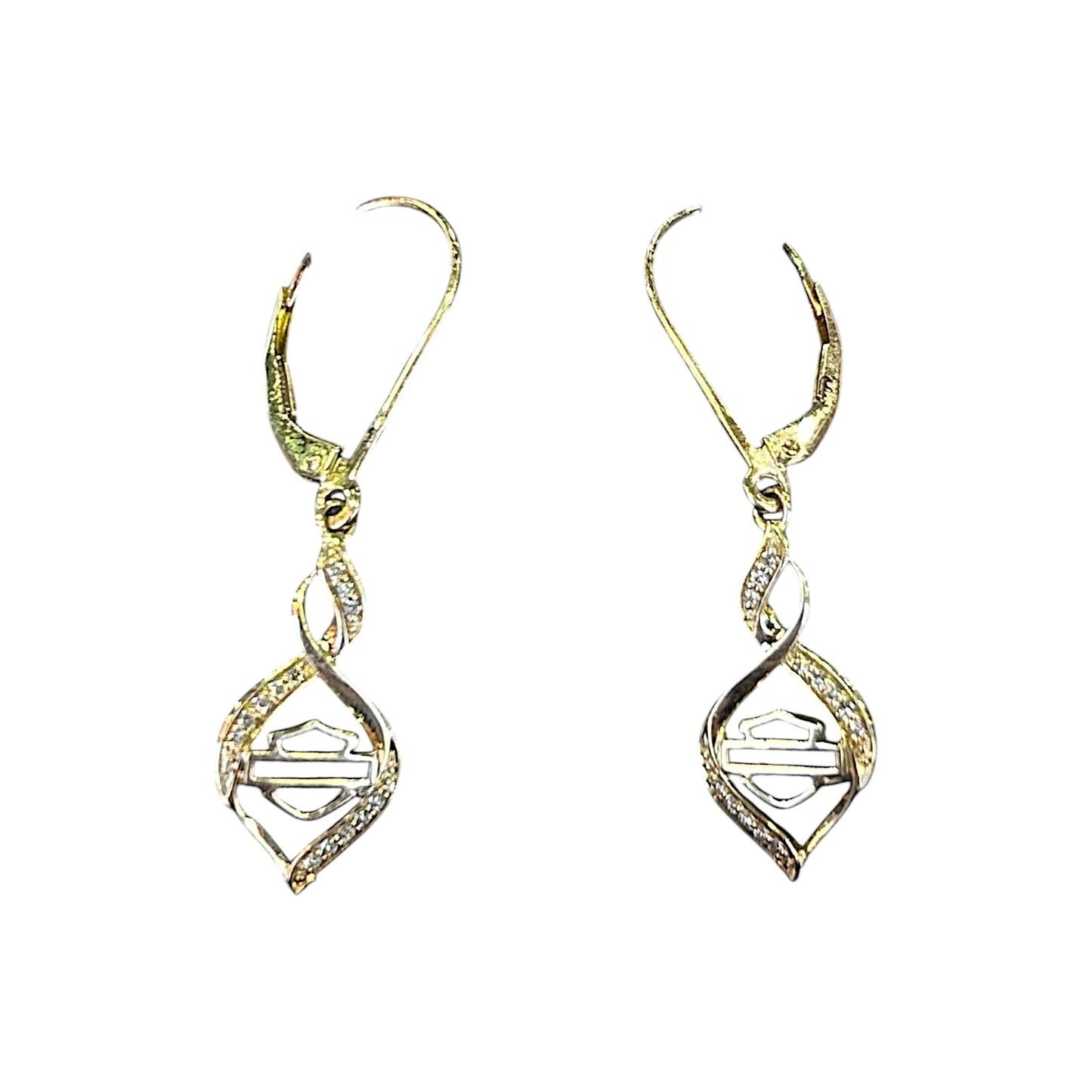 10K GOLD BLING INFINITY DANGLE EARRINGS