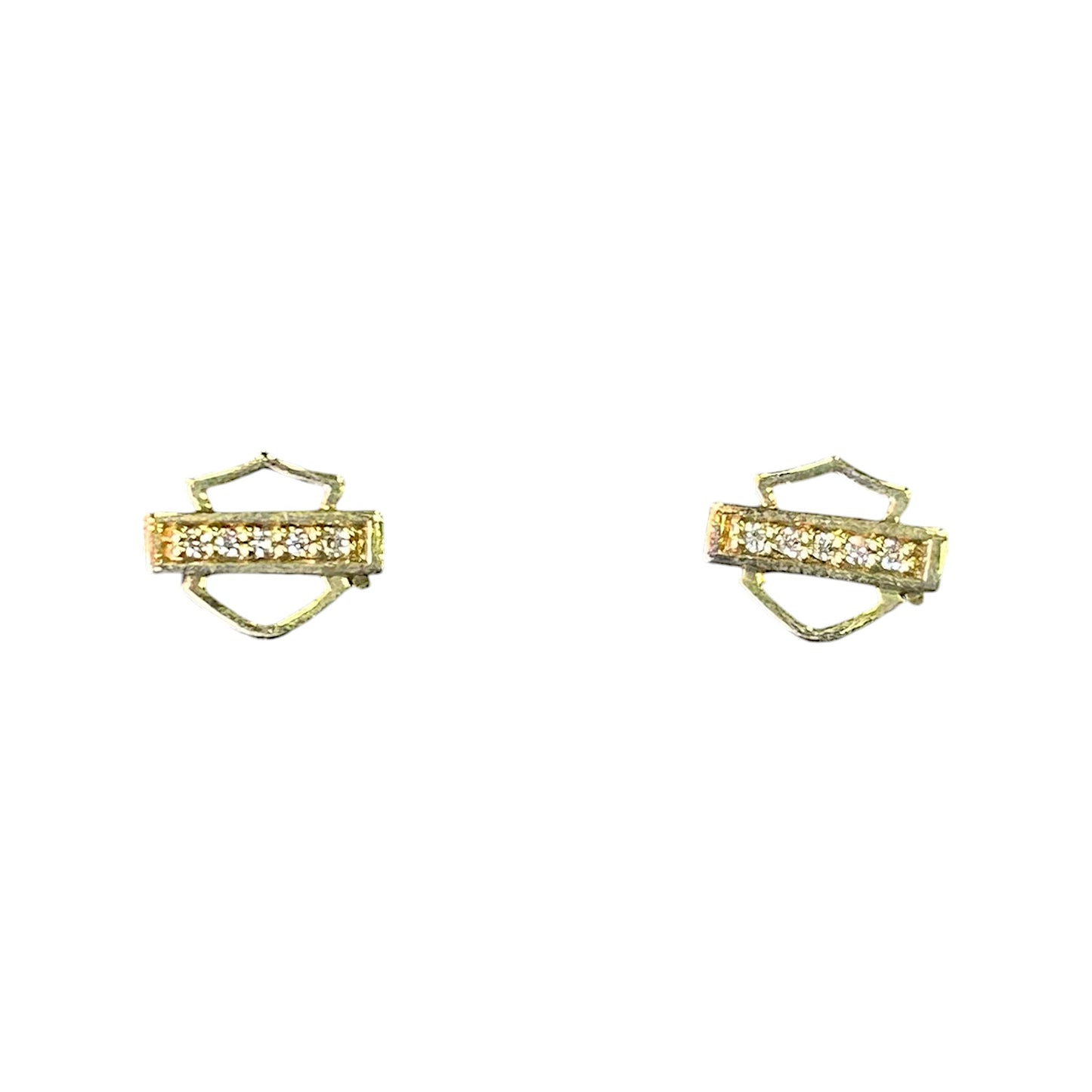 10K GOLD B&S POST EARRINGS WITH DIAMONDS