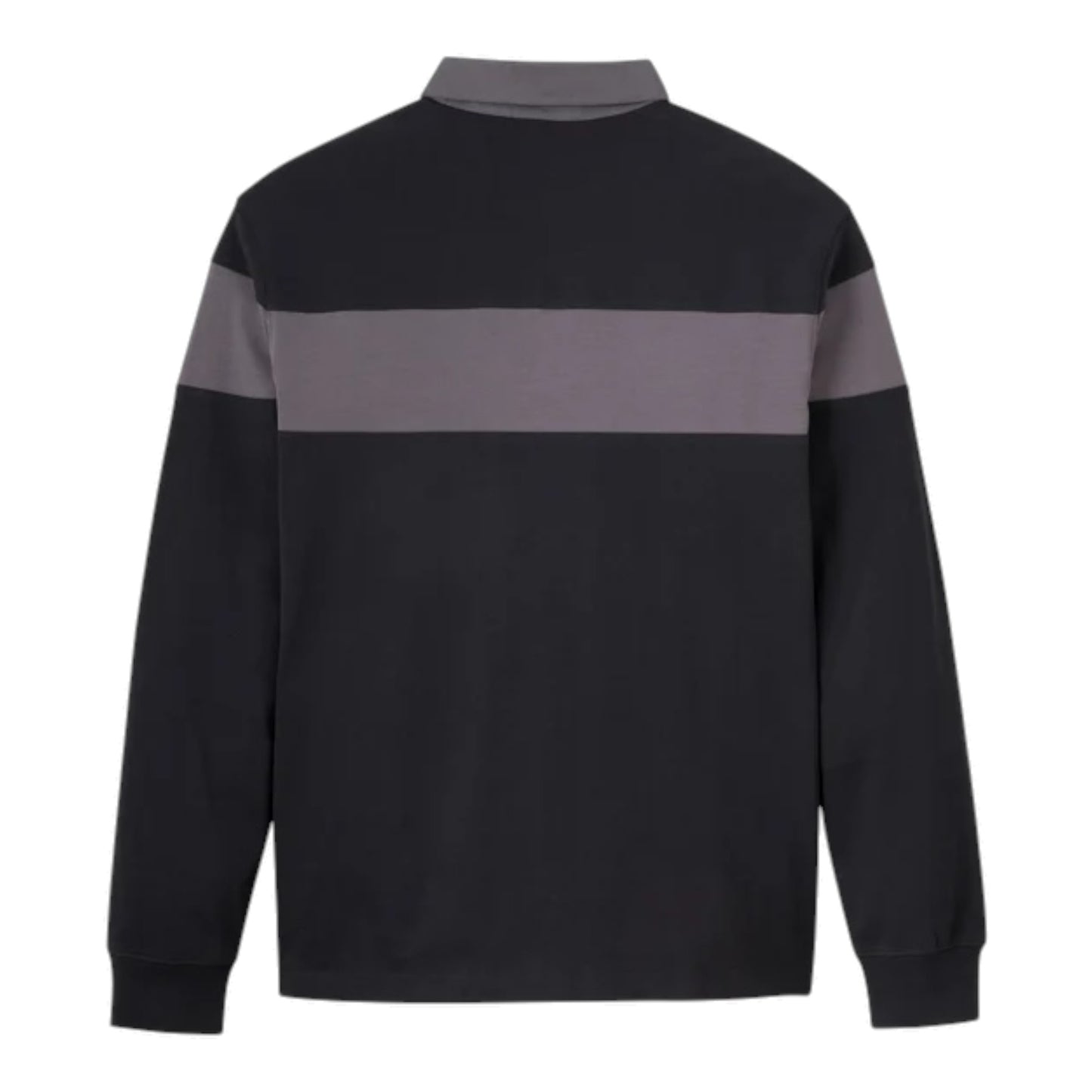 MEN'S BAR & SHIELD LONG SLEEVE POLO - BLACK/DARK GREY