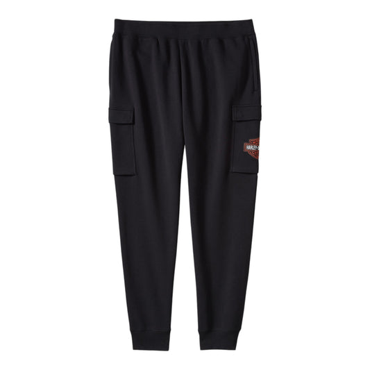 ESSENTIAL FLEECE CARGO PANTS - BLACK