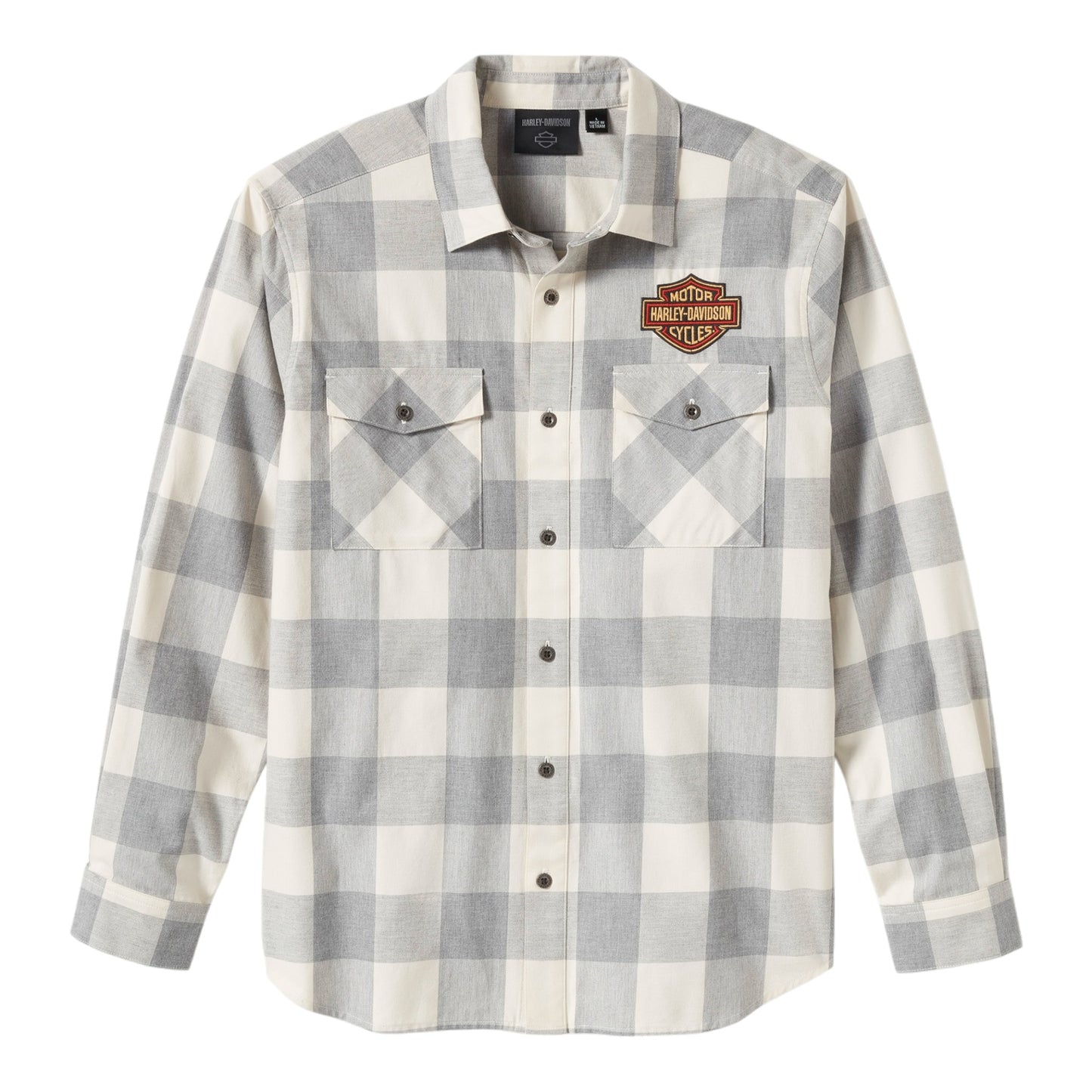 HERITAGE PLAID LONG SLEEVE SHIRT - GREY HEATHER