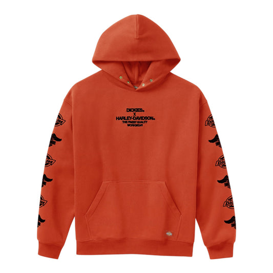DICKIES X HARLEY-DAVIDSON EAGLE SLEEVE HOODIE - ORANGE