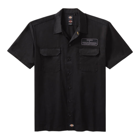 DICKIES X HARLEY-DAVIDSON EAGLE SHORT SLEEVE WORK SHIRT - BLACK