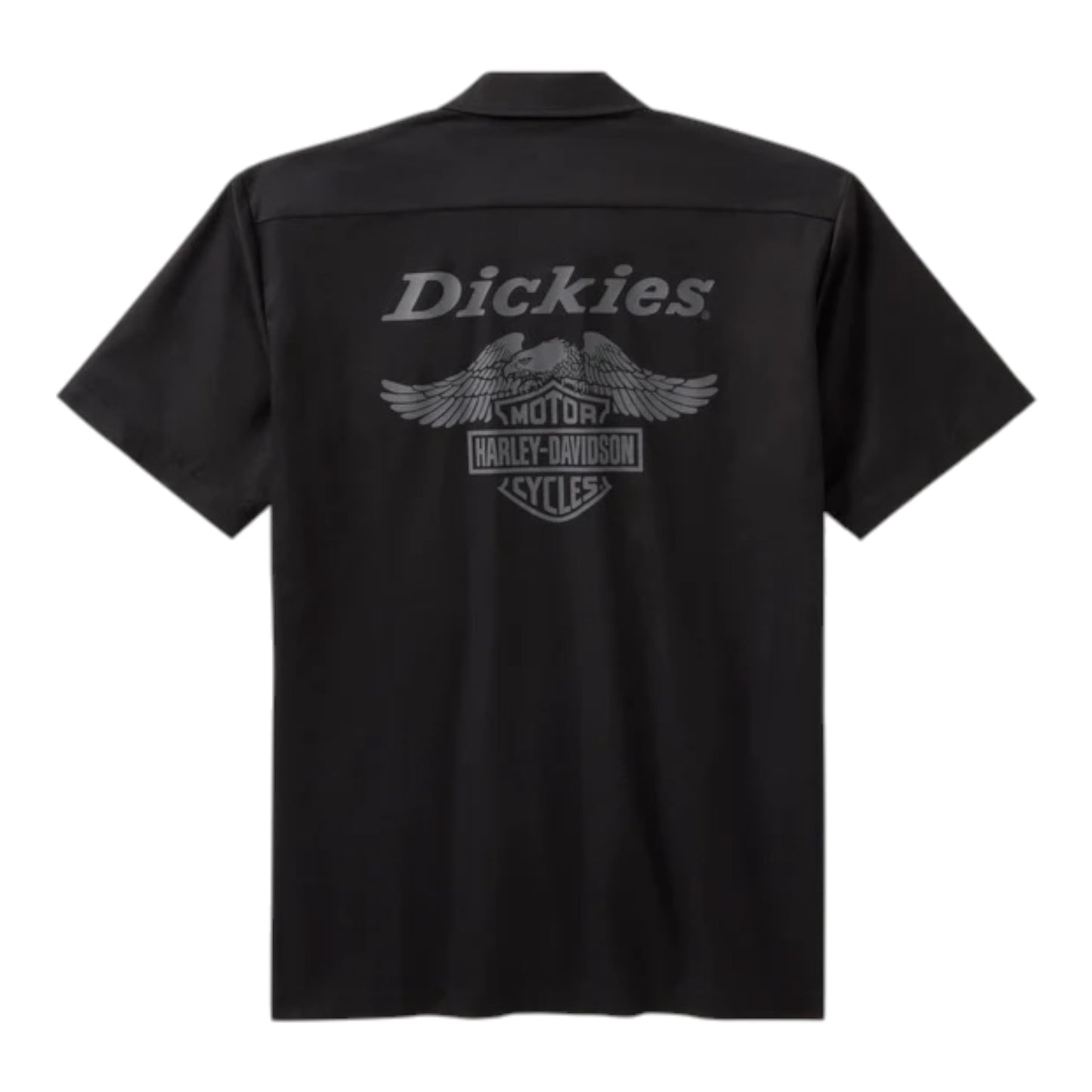 DICKIES X HARLEY-DAVIDSON EAGLE SHORT SLEEVE WORK SHIRT - BLACK