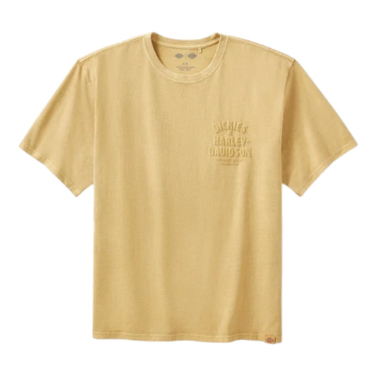 DICKIES X HARLEY-DAVIDSON HEAVYWEIGHT PIGMENT DYED SHORT SLEEVE TEE - HD GOLD