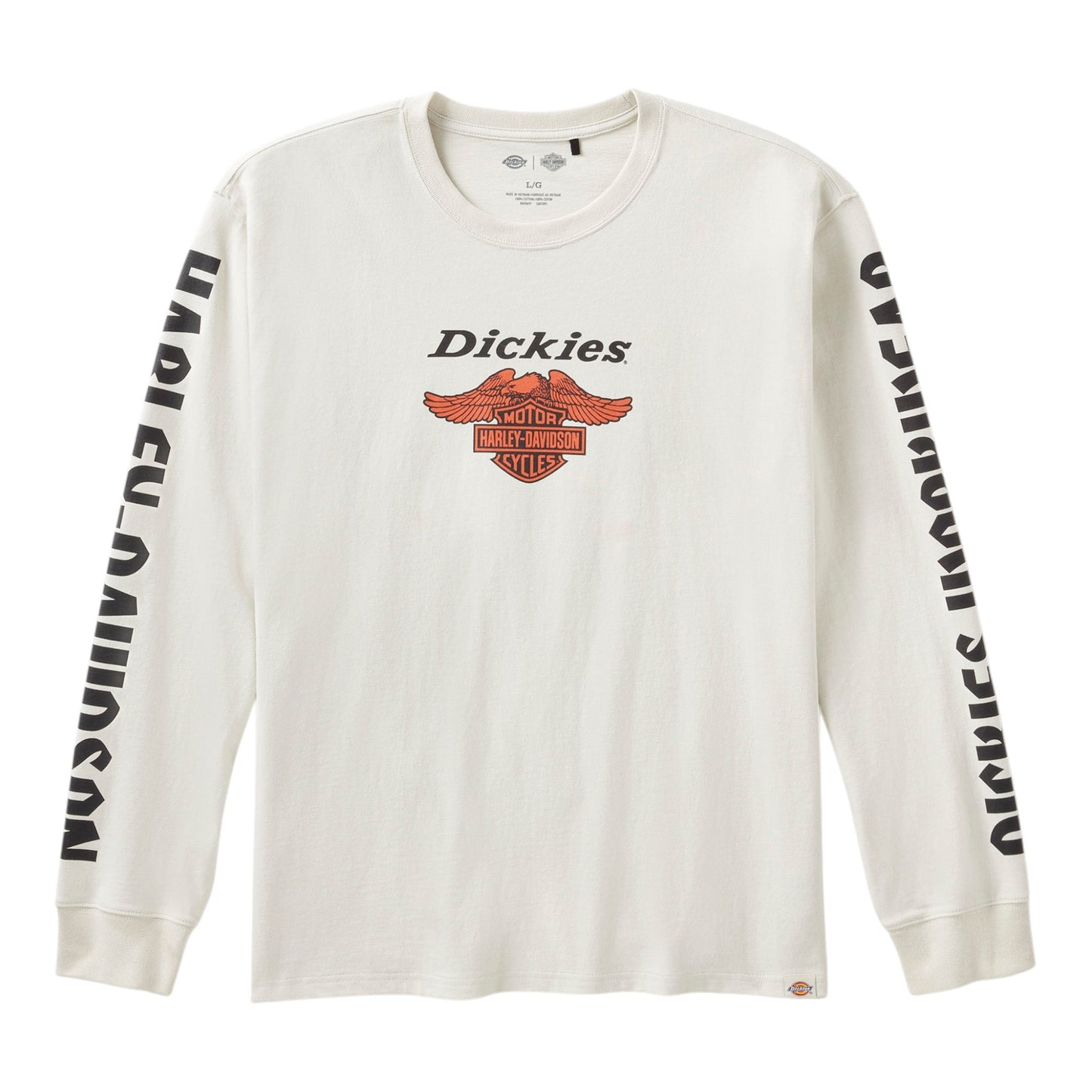 DICKIES X HARLEY-DAVIDSON HEAVYWEIGHT LONG SLEEVE EAGLE TEE - WHITE