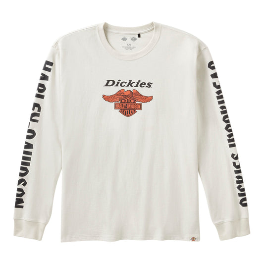 DICKIES X HARLEY-DAVIDSON HEAVYWEIGHT LONG SLEEVE EAGLE TEE - WHITE