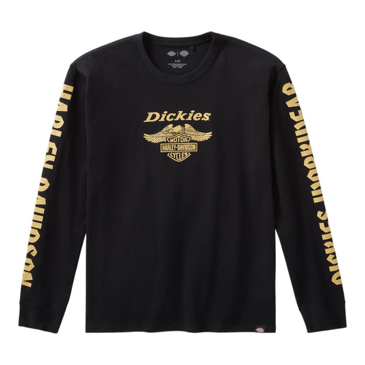 DICKIES X HARLEY-DAVIDSON HEAVYWEIGHT LONG SLEEVE EAGLE TEE - BLACK