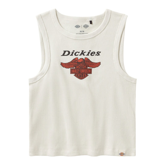 DICKIES X HARLEY-DAVIDSON RACERBACK CROPPED EAGLE TANK - CREAM