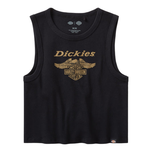 DICKIES X HARLEY-DAVIDSON RACERBACK CROPPED EAGLE TANK - BLACK