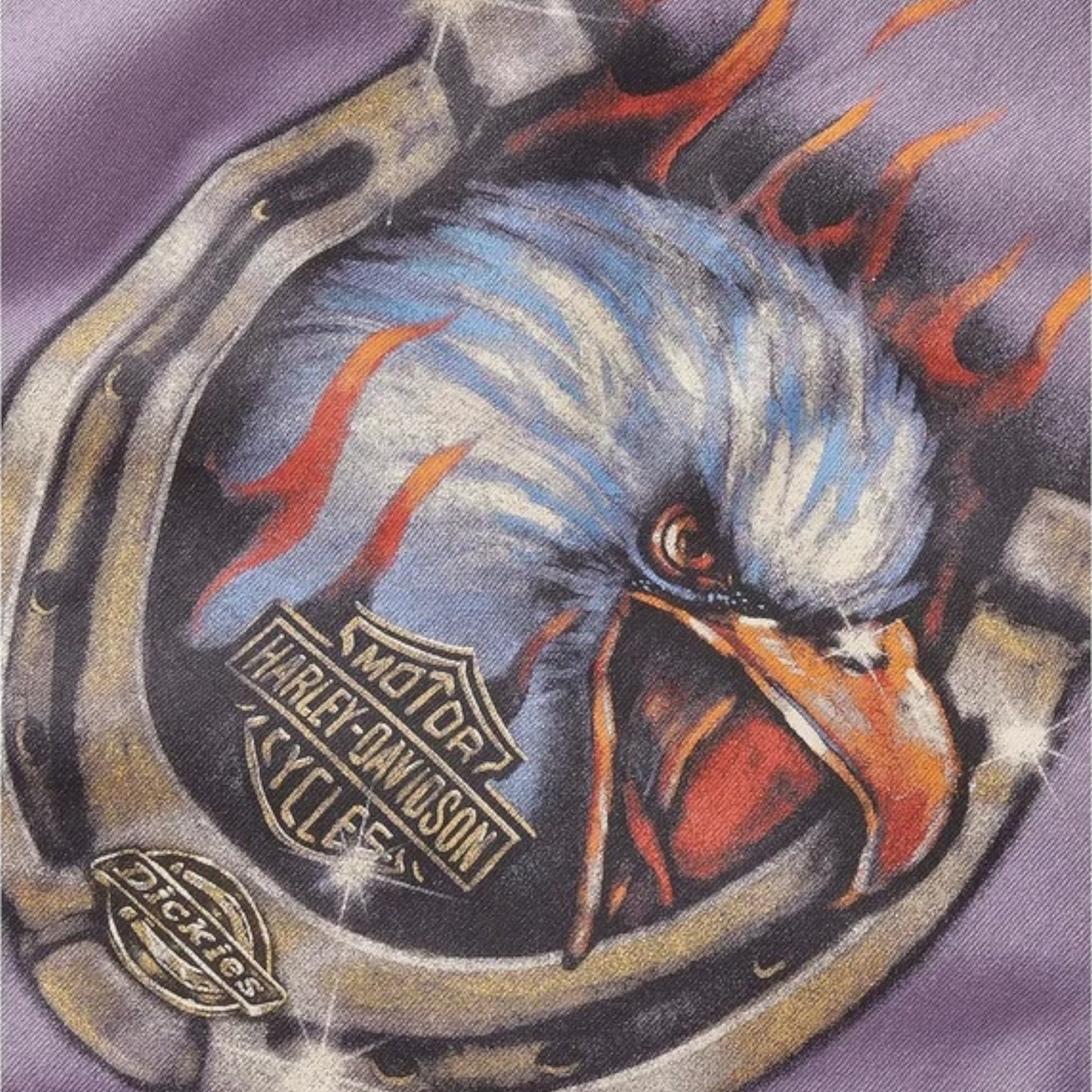 DICKIES X HARLEY-DAVIDSON FLAMING EAGLE BOXY CROP TEE - PURPLE