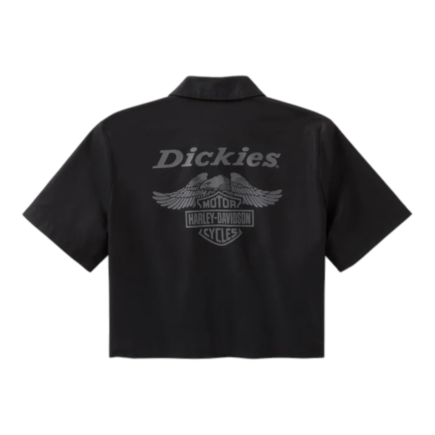 DICKIES X HARLEY-DAVIDSON EAGLE CROPPED WORK SHIRT - BLACK